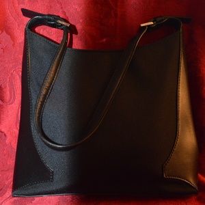Cole Haan Black Nylon & Leather Shoulder Bag